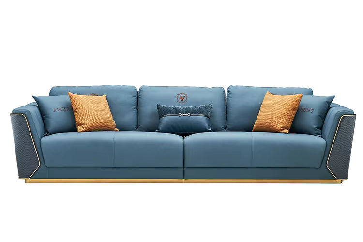 Italian Minimalist Chesterfield Sofa Set | Modern Three Seater Synthetic Leather Living Room Furniture