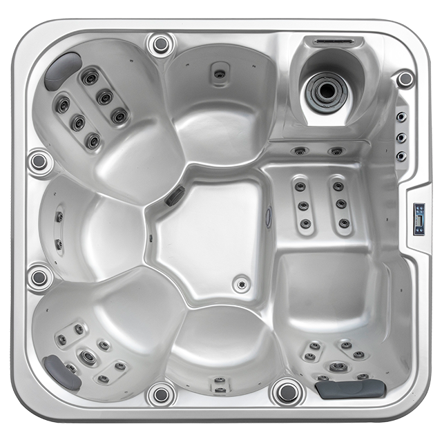 6 Person Outdoor Hot Tub Spa | WiFi Smart Control LED Lights Acrylic Shell Freestanding Design