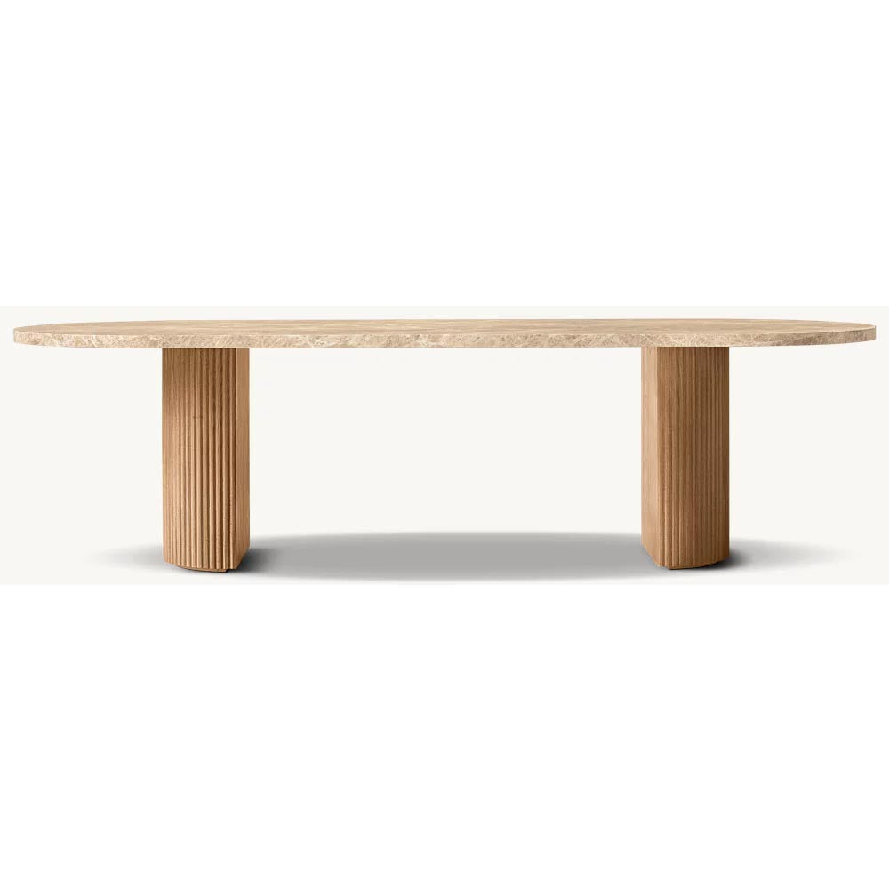 Modern Nordic Dining Table Set | Rectangular Marble Top Table
