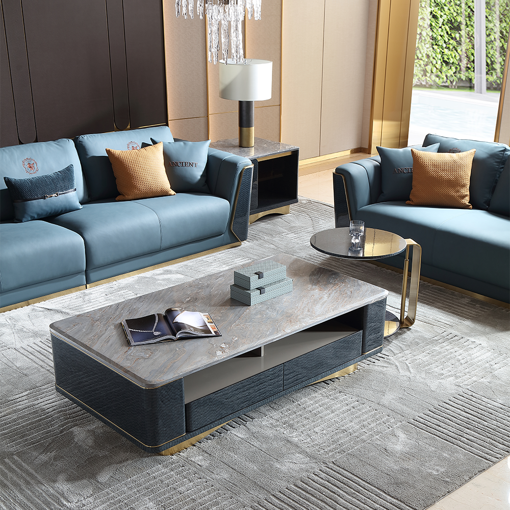 Italian Minimalist Chesterfield Sofa Set | Modern Three Seater Synthetic Leather Living Room Furniture