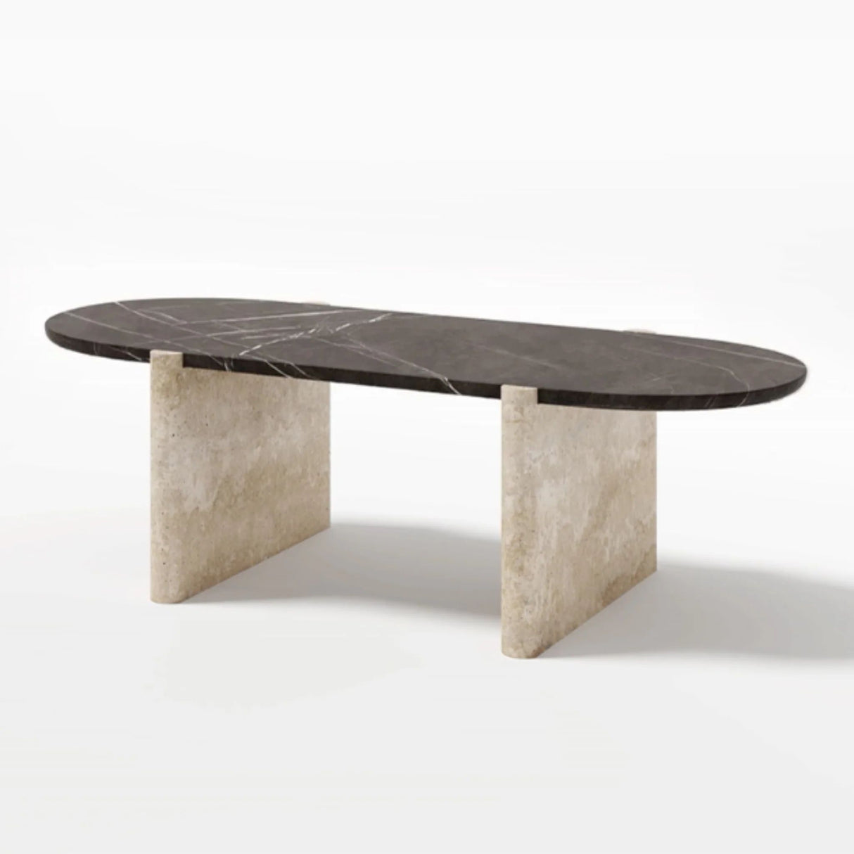 Modern Oval Marble Dining Table |Travertine Stone Table