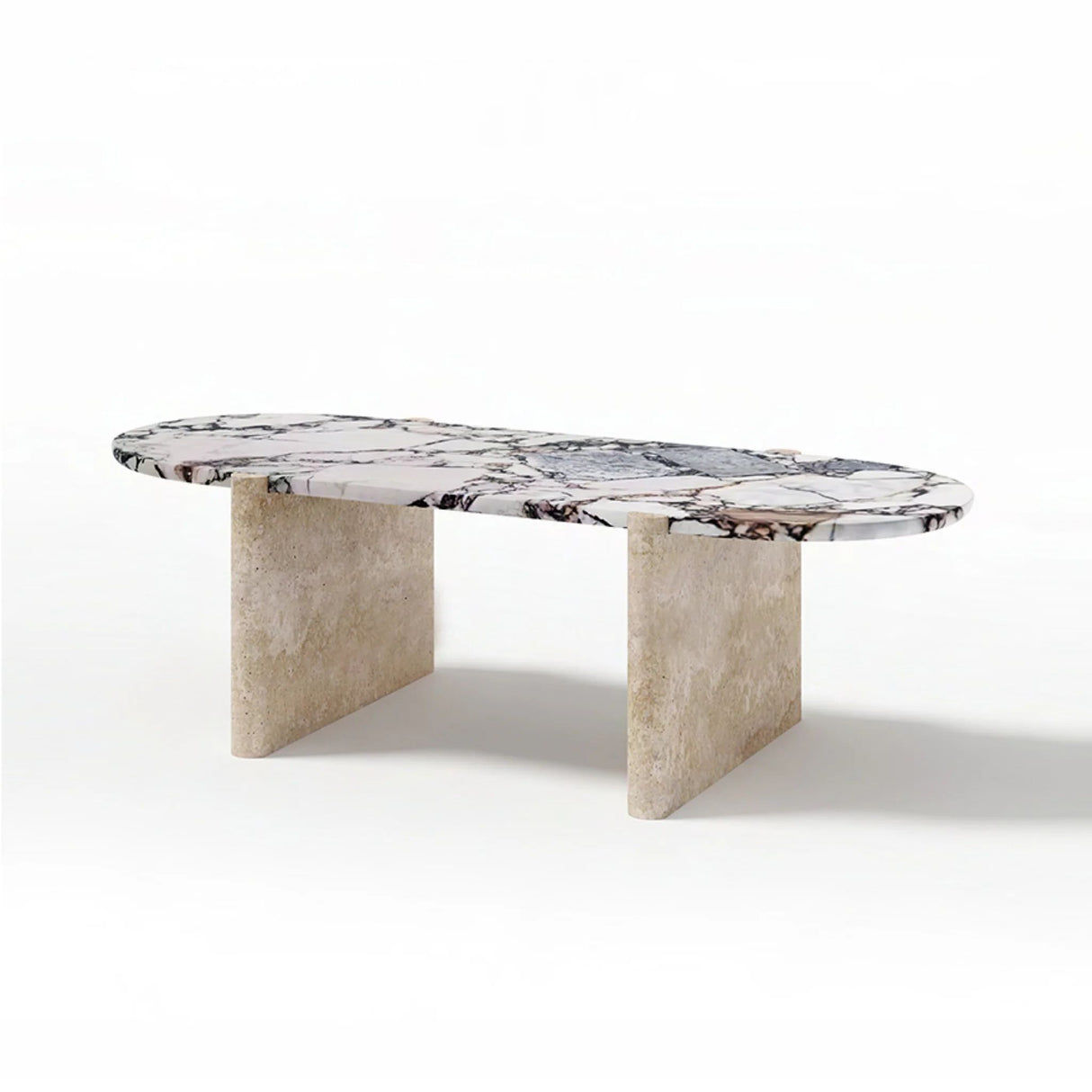Modern Oval Marble Dining Table |Travertine Stone Table