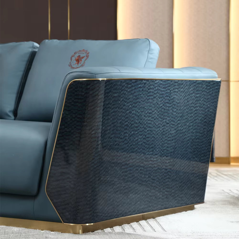 Italian Minimalist Chesterfield Sofa Set | Modern Three Seater Synthetic Leather Living Room Furniture
