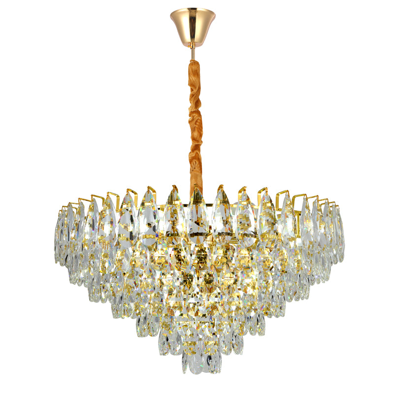 Oval Indoor Crystal Chandelier | Modern Luxury Bedroom Dining Room Light High Brightness Round Shape
