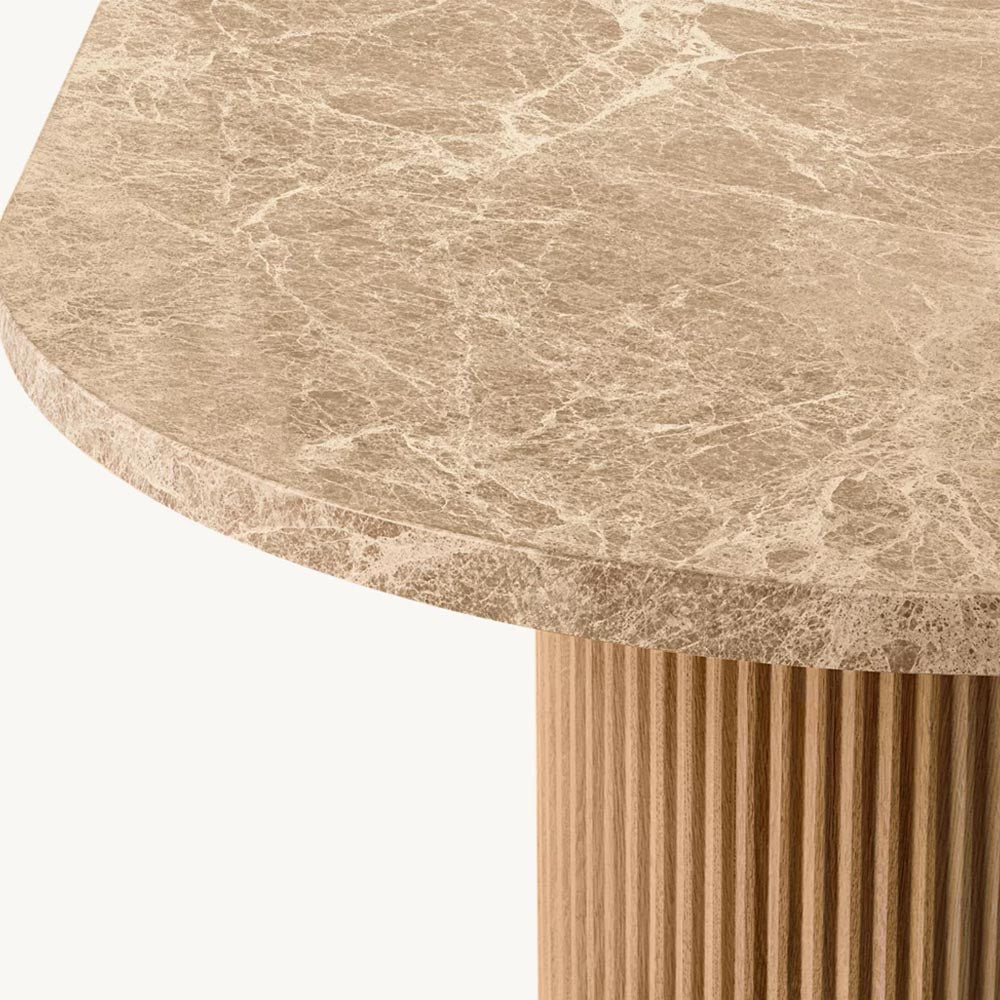 Modern Nordic Dining Table Set | Rectangular Marble Top Table