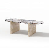 Modern Oval Marble Dining Table |Travertine Stone Table
