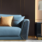 Italian Minimalist Chesterfield Sofa Set | Modern Three Seater Synthetic Leather Living Room Furniture