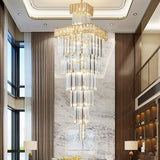 Long Crystal Stair Chandelier | Luxury LED Pendant Light