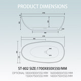 Oval Stone Bathtub | Indoor Outdoor Use Artificial Stone Modern Design Center Drain