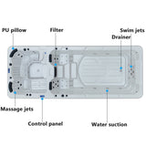 Swimming Spa Pool | 5.9m Freestanding Acrylic Swim Spa Heated Massage